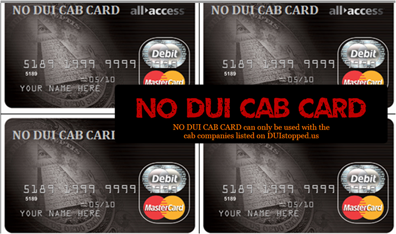 NO DUI CAB CARD